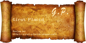 Girst Placid névjegykártya